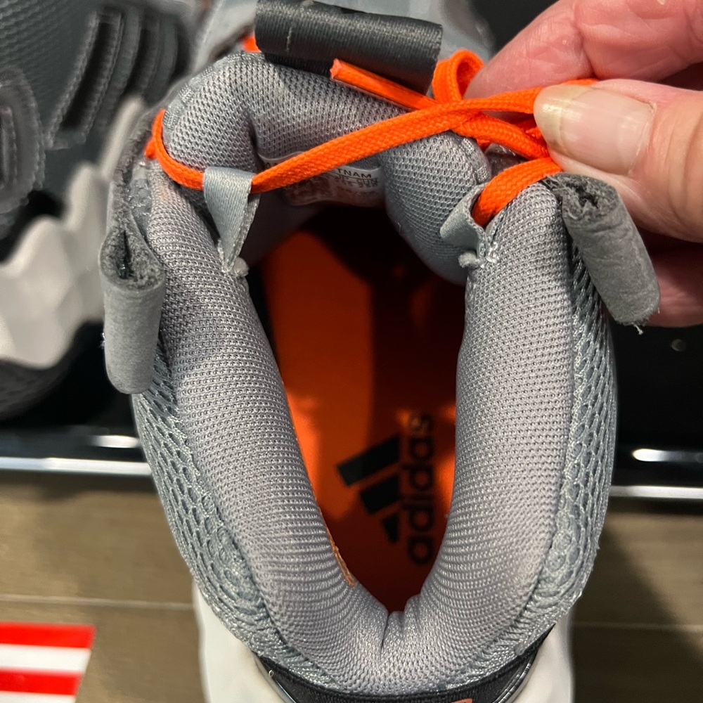 Adidas Gray Sneakers with Orange Highlights - Picture 6 of 8